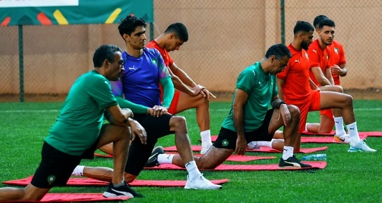 المنتخب المغربي يجري حصة تدريبية جديدة لمواجهة مصر