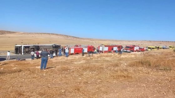 حادثة سير على مستوى الطريق الوطنية رقم 11 الرابطة بين مدينتي خريبكة والفقيه بن صالح.