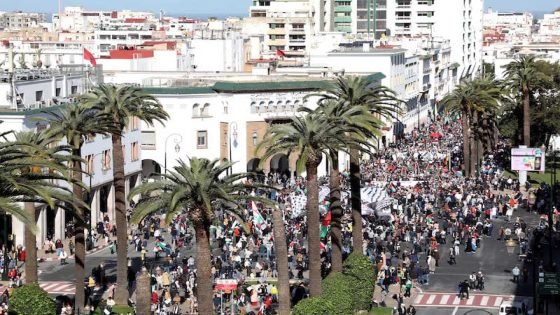 مسيرة وطنية بالرباط لنصرة سكان قطاع غزة و الأسرى في سجون الإحتلال الصهيوني