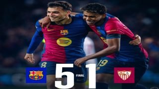 برشلونة يكتسح إشبيلية بخماسية ويواصل تصدره للدوري الإسباني استعداداً لمعركة بايرن ميونيخ